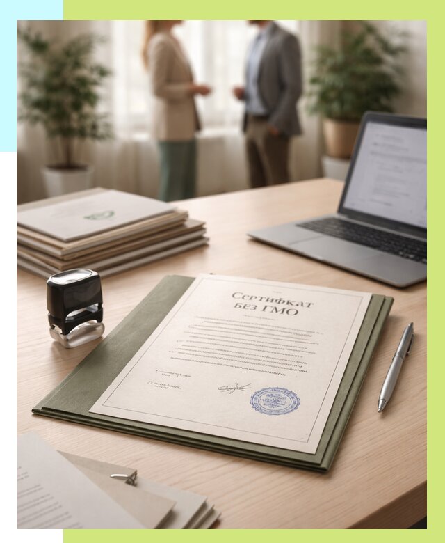 Сертификат без ГМО в Шелехове от 8036 р. оформить срочно Алешин-Шлх