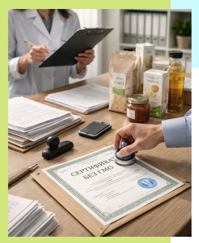 Получение сертификата Без ГМО для продукции в Шелехове